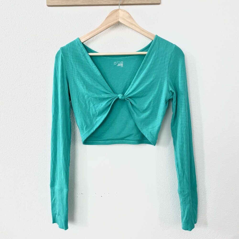 Aerie Cropped Wrap Top